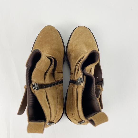 Donald Pliner Womens Savvy Bootie 7 Caramel Tan Brown Buckle Strap Leather NWOB - Picture 10 of 16